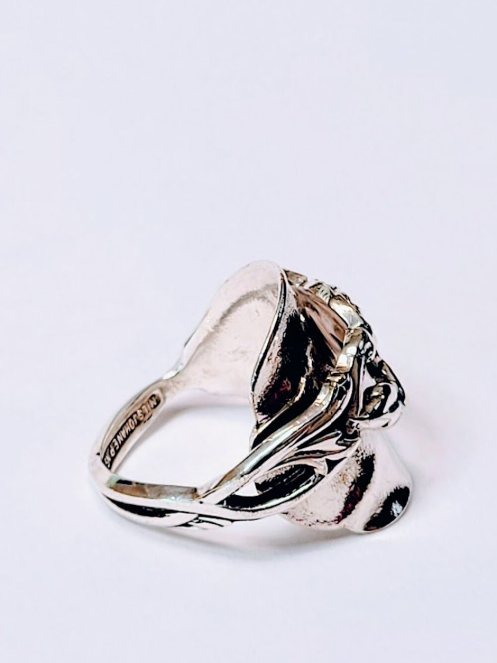 STERLING ROSE TEASPOON RING - Picture 2 of 6